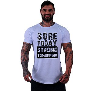 Camiseta Longline Masculina Manga Curta MXD Conceito Sore Today Strong Tomorrow