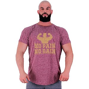 Camiseta Longline Masculina Manga Curta MXD Conceito No Pain No Gain Strong