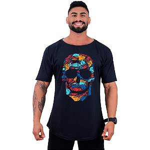 Camiseta Morcegão Masculina MXD Conceito Caveira Abstrata