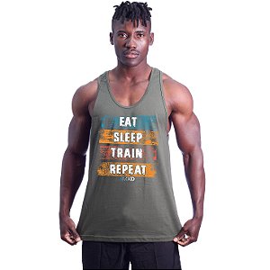 Regata Cavada Masculina MXD Conceito Eat Sleep Train Repeat
