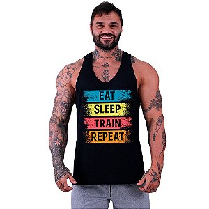 Regata Cavada Masculina MXD Conceito Eat Sleep Train Repeat