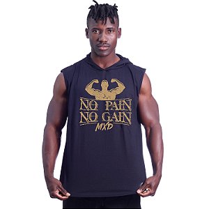 Regata Machão com Capuz Longline MXD Conceito No Pain No Gain Strong