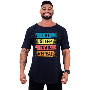 Camiseta Morcegão Masculina MXD Conceito Eat Sleep Train Repeat
