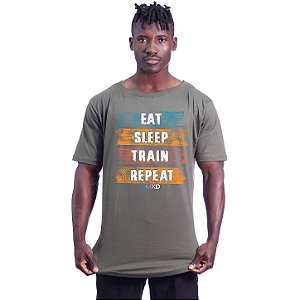 Camiseta Morcegão Masculina MXD Conceito Eat Sleep Train Repeat