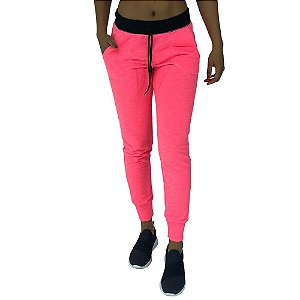 Calça Feminina Moletom MXD Conceito Rosa Flúor