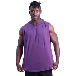 Regata Machão com Capuz Longline MXD Conceito 100% Algodão Roxo