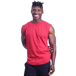 Regata Machão Longline Sem Manga MXD Conceito 100% Algodão Vermelho