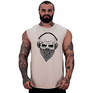 Regata Machão Longline Sem Manga MXD Conceito Caveira Com Lenço