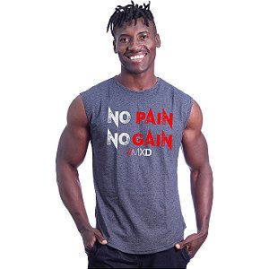 Regata Machão Longline Sem Manga MXD Conceito No Pain No Gain Clássico