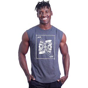 Regata Machão Longline Sem Manga MXD Conceito Carta Skull