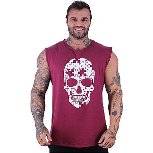 Regata Machão Longline Sem Manga MXD Conceito Puzzle Skull