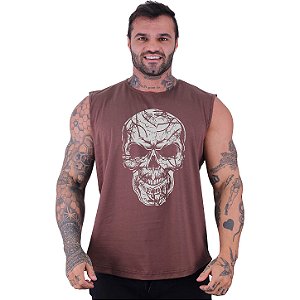 Regata Machão Longline Sem Manga MXD Conceito Caveira Estilhaço