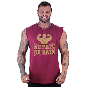 Regata Machão Longline Sem Manga MXD Conceito No Pain No Gain Braço Forte