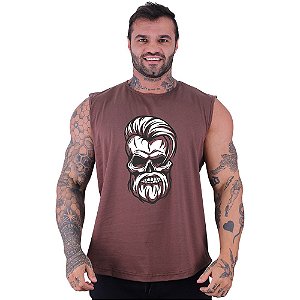 Regata Machão Longline Sem Manga MXD Conceito Angry Skull