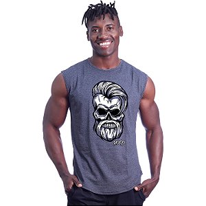 Regata Machão Longline Sem Manga MXD Conceito Angry Skull