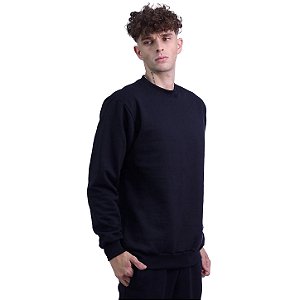 Blusa Moletom Lisa Basic Masculina MXD Conceito Sem Touca Preto