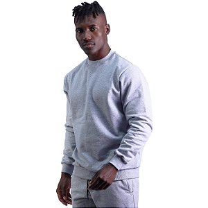 Blusa Moletom Lisa Basic Masculina MXD Conceito Sem Touca Mescla Tradicional