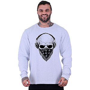 Blusa Moletom Basic Masculina MXD Conceito Sem Touca Caveira Com Lenço