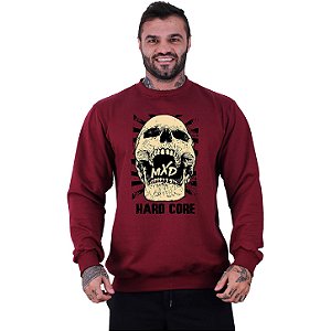 Blusa Moletom Basic Masculina MXD Conceito Sem Touca Caveira Hardcore