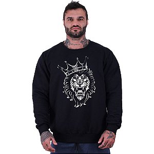 Blusa Moletom Basic Masculina MXD Conceito Sem Touca Leão Rei Da Selva