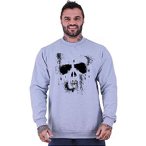 Blusa Moletom Basic Masculina MXD Conceito Sem Touca Caveira Fantasma