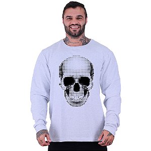 Blusa Moletom Basic Masculina MXD Conceito Sem Touca Crânio Pontilhado