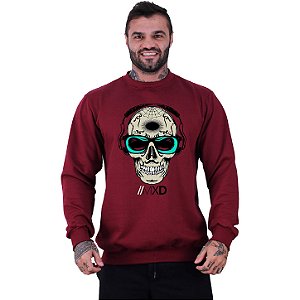 Blusa Moletom Basic Masculina MXD Conceito Sem Touca Caveira Mexicana