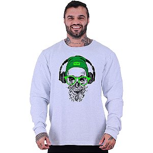 Blusa Moletom Basic Masculina MXD Conceito Sem Touca Headphone Skull