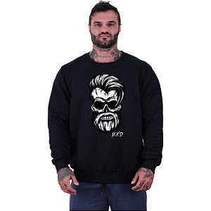 Blusa Moletom Basic Masculina MXD Conceito Sem Touca Angry Skull