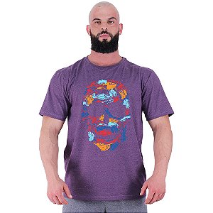 Camiseta Tradicional Masculina Manga Curta MXD Conceito Caveira Abstrata