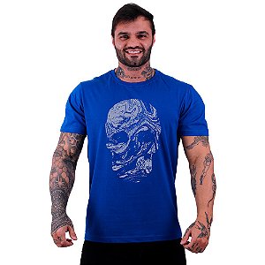 Camiseta Tradicional Masculina MXD Conceito Estampa Caveira Liquida