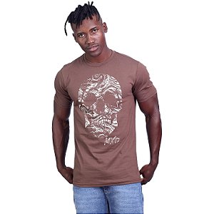 Camiseta Tradicional Masculina MXD Conceito Estampa Caveira Liquida