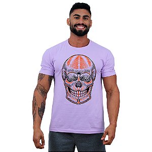 Camiseta Tradicional Masculina Manga Curta MXD Conceito Caveira Sorriso Radiante