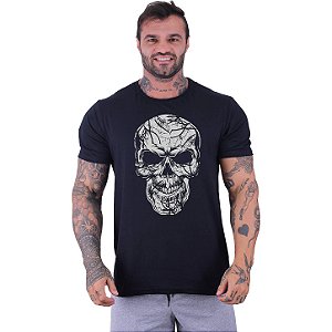 Camiseta Tradicional Manga Curta MXD Conceito Caveira Estilhaços
