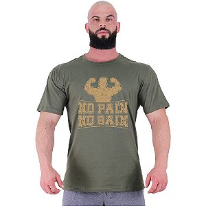 Camiseta Tradicional Manga Curta MXD Conceito No Pain No Gain Strong