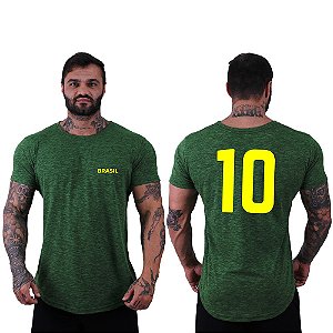 Camiseta Longline Masculina MXD Conceito Brasil e Número Dez