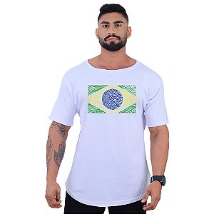 Camiseta Morcegão Masculina MXD Conceito Bandeira Brasil Rabiscos