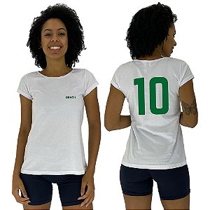 Camiseta Babylook Feminina MXD Conceito Brasil e Número Dez