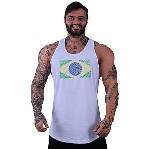 Regata Longline Masculina MXD Conceito Bandeira Brasil Rabiscos