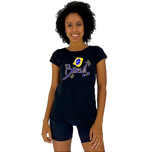 Camiseta Babylook Feminina MXD Conceito Brasil Estilizado