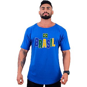 Camiseta Morcegão Masculina MXD Conceito Brasil Escrita Colorida