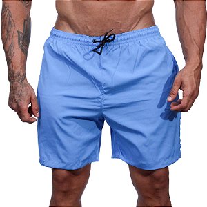 Short Tactel Elastic Masculino MXD Conceito 2 Bolsos Laterais Azul Piscina