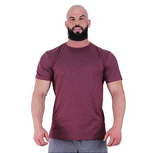 Camiseta Tradicional Masculina MXD Conceito 50% Algodão 50% Poliéster Mescla Bordô