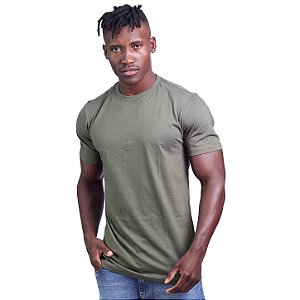 Camiseta Tradicional Masculina MXD Conceito 100% Algodão Verde Miltar