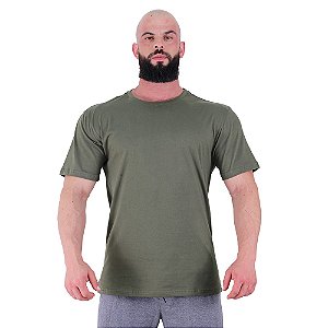 Camiseta Tradicional Masculina MXD Conceito 100% Algodão Verde Miltar
