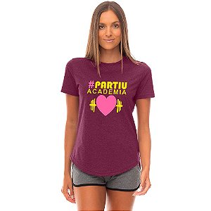 Camiseta Longline Feminina MXD Conceito Partiu Academia