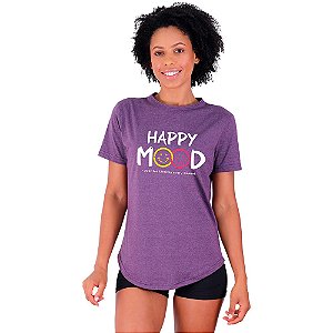 Camiseta Longline Feminina MXD Conceito Happy Mood