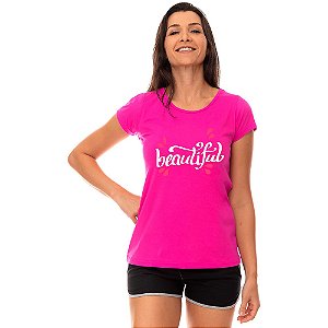 Camiseta Babylook Feminina MXD Conceito Beautiful Bonita