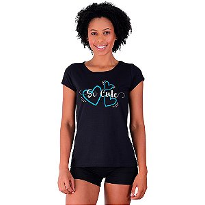 Camiseta Babylook Feminina MXD Conceito So Cute Tão Fofo