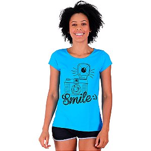 Camiseta Babylook Feminina MXD Conceito Camera Smile